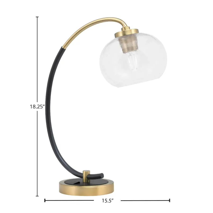 Modern Desk Lamp with Distinctive Bubble Glass Shade - Image 2