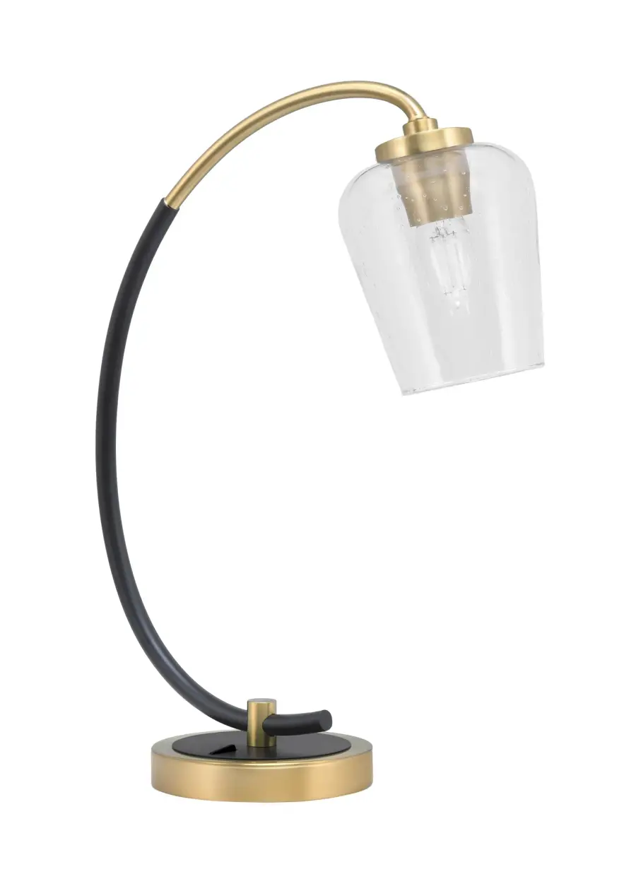 Modern Desk Lamp with Distinctive Bubble Glass and Dual-Tone Finish - Image 1