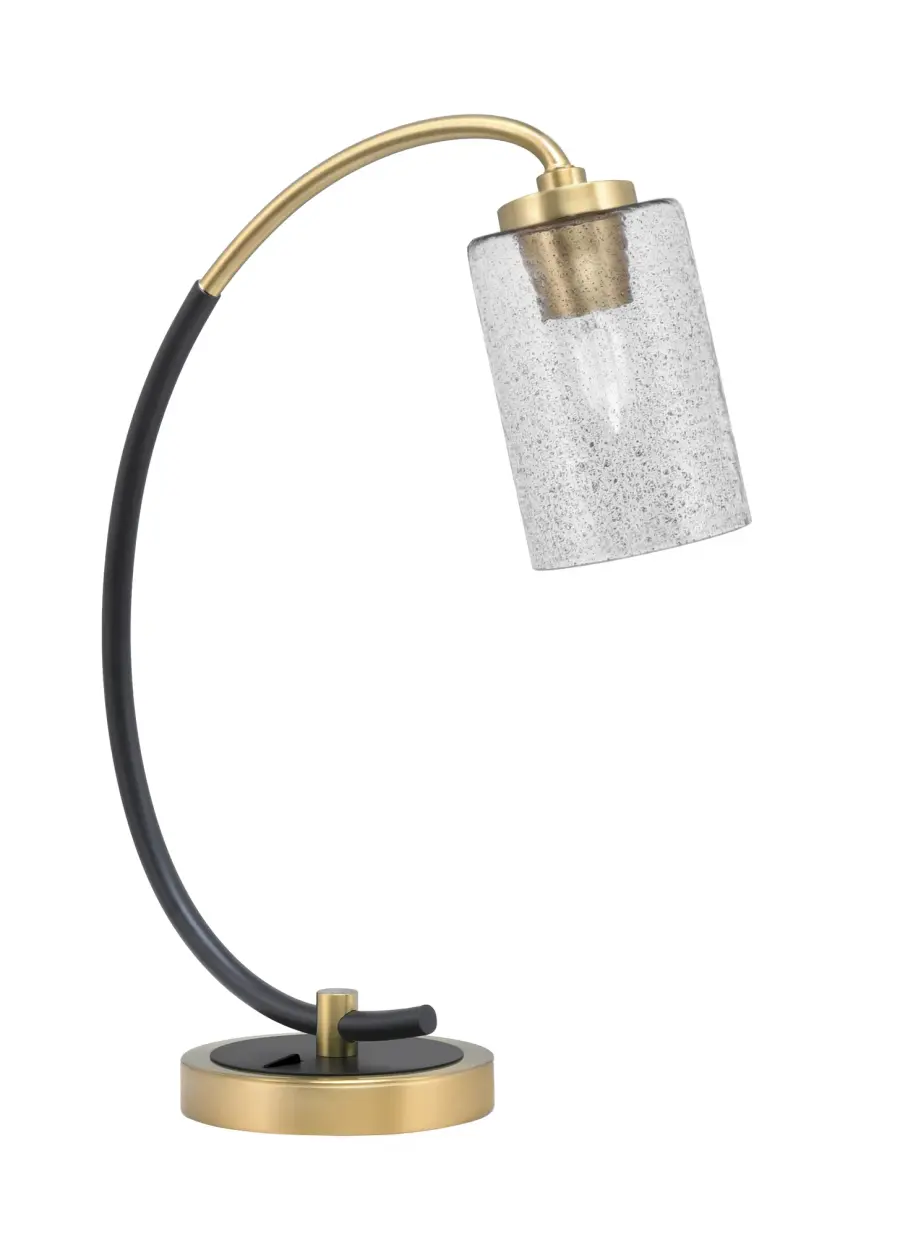 Stylish Industrial Desk Lamp with Unique Bubble Glass Shade - Image 1