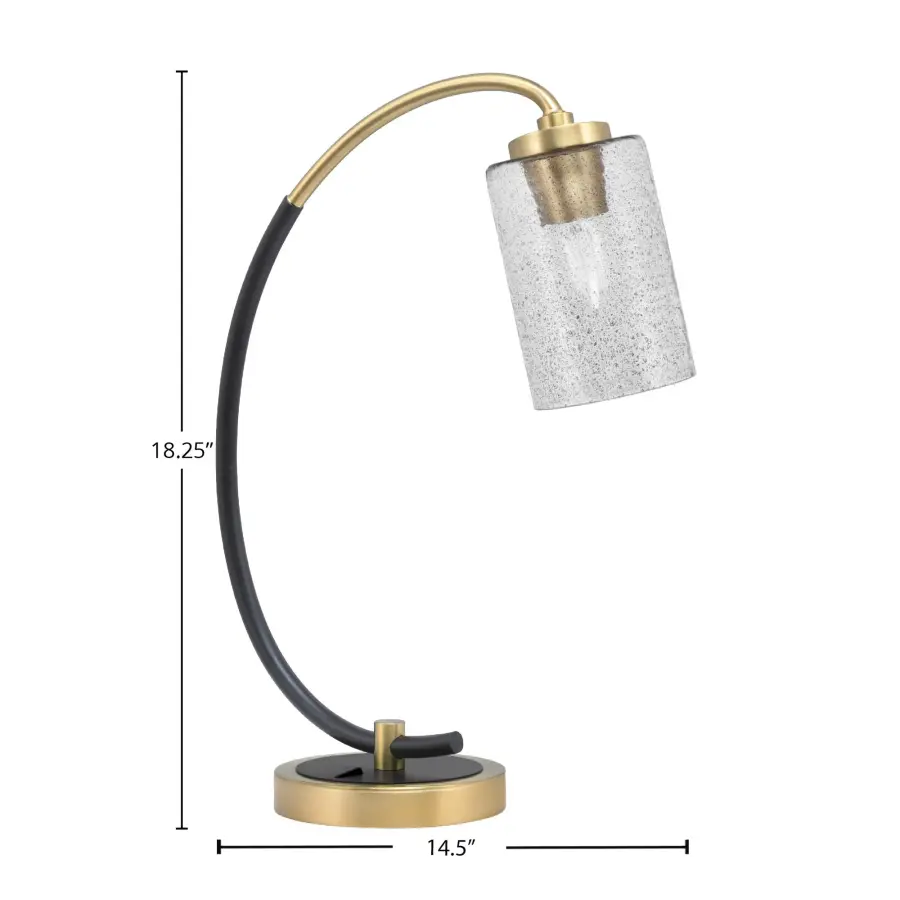 Stylish Industrial Desk Lamp with Unique Bubble Glass Shade - Image 2