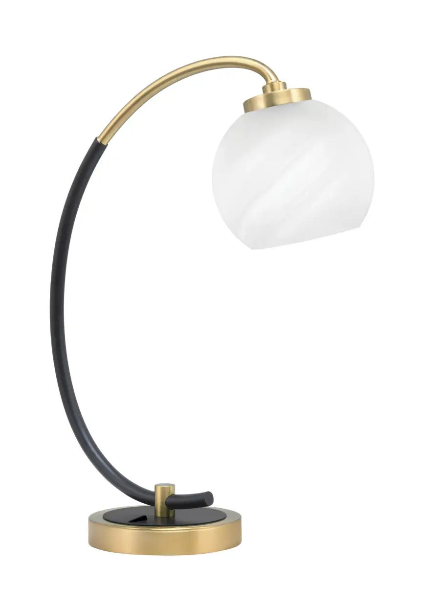 Modern Desk Lamp with Elegant Marble Glass and Dual-Tone Finish - Image 1