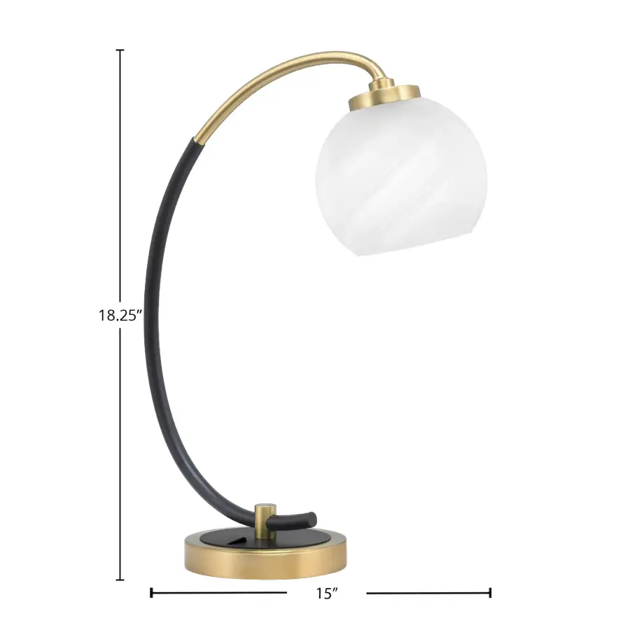 Modern Desk Lamp with Elegant Marble Glass and Dual-Tone Finish - Image 2