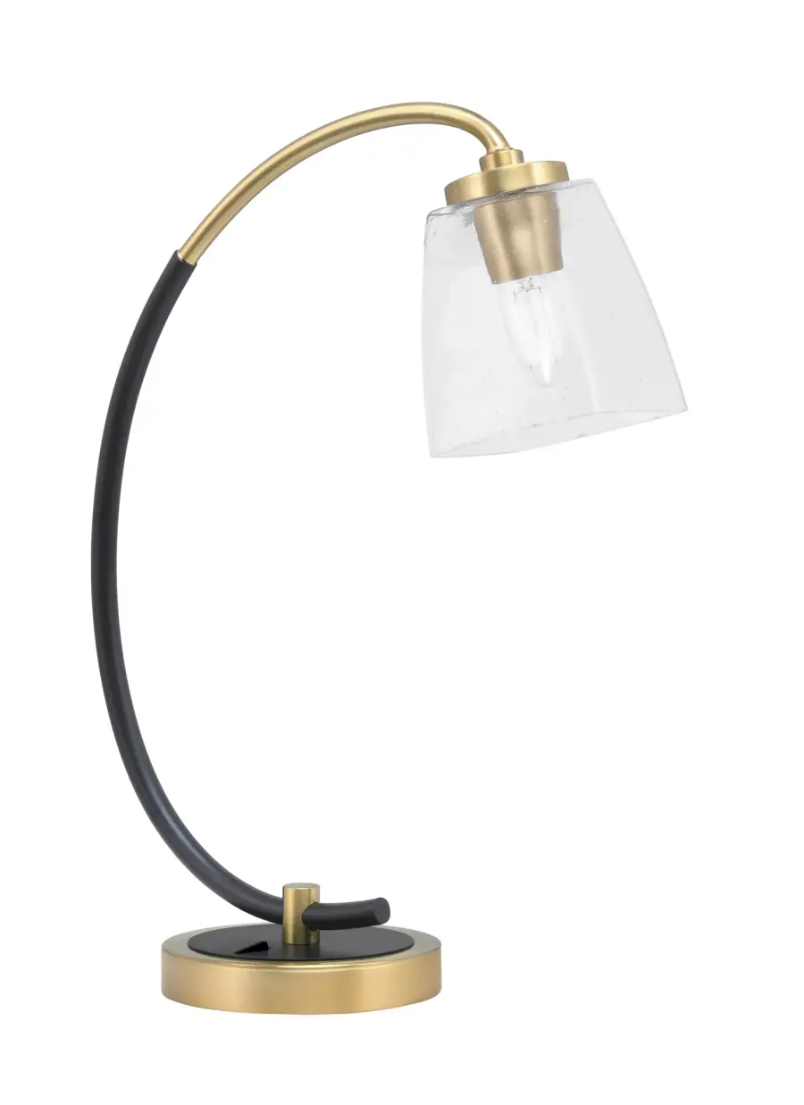 Modern Two-Tone Desk Lamp with Distinctive Bubble Glass Shade - Image 1
