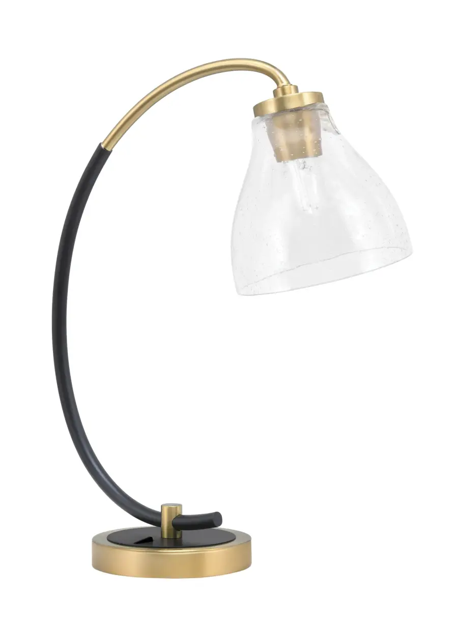 Modern Desk Lamp with Distinctive Bubble Glass and Dual-Tone Finish - Image 1