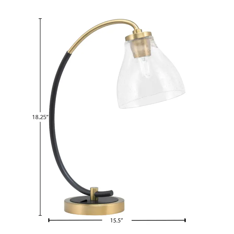 Modern Desk Lamp with Distinctive Bubble Glass and Dual-Tone Finish - Image 2