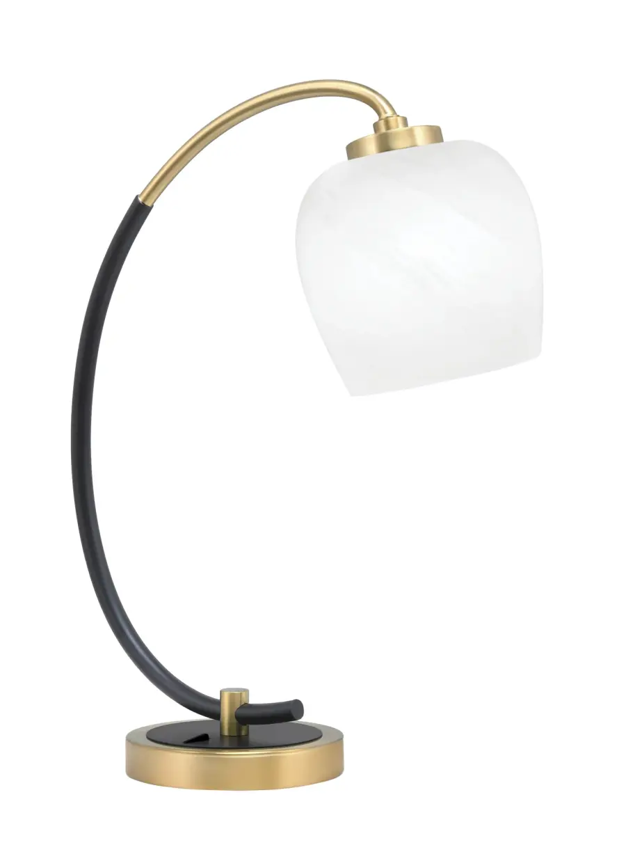 Modern Desk Lamp with Elegant Two-Tone Finish and Soft Marble Glass - Image 1
