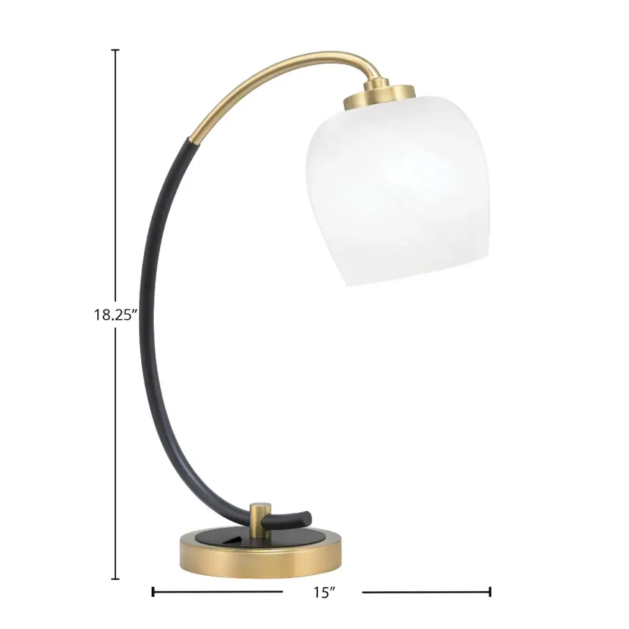 Modern Desk Lamp with Elegant Two-Tone Finish and Soft Marble Glass - Image 2