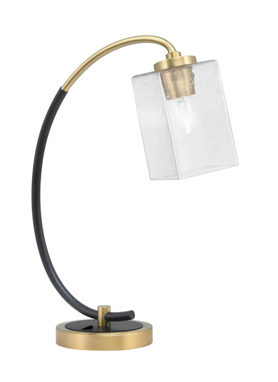 Modern Desk Lamp with Distinctive Bubble Glass and Dual-Tone Finish - Image 1
