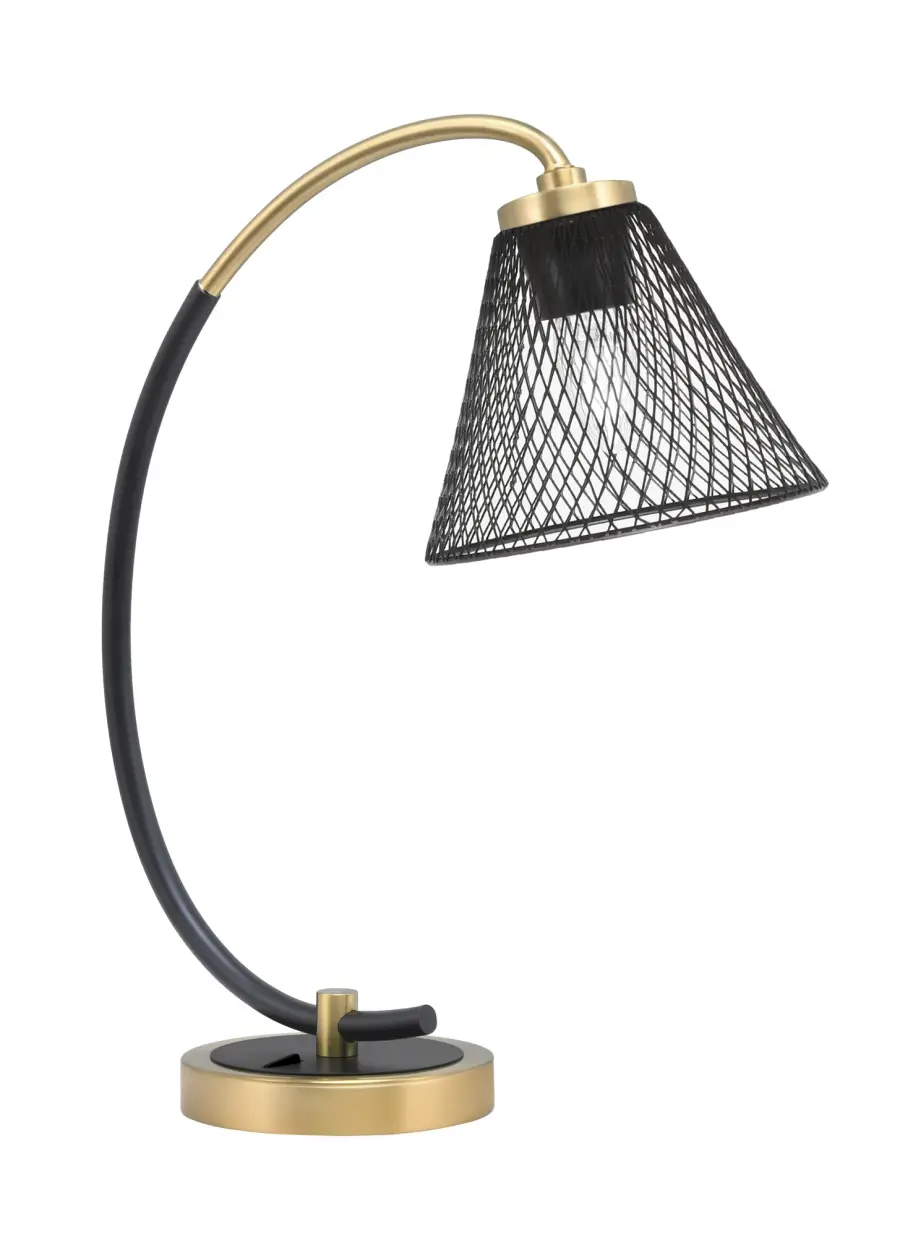 Industrial-Chic Desk Lamp with Directional Mesh Shade - Image 1