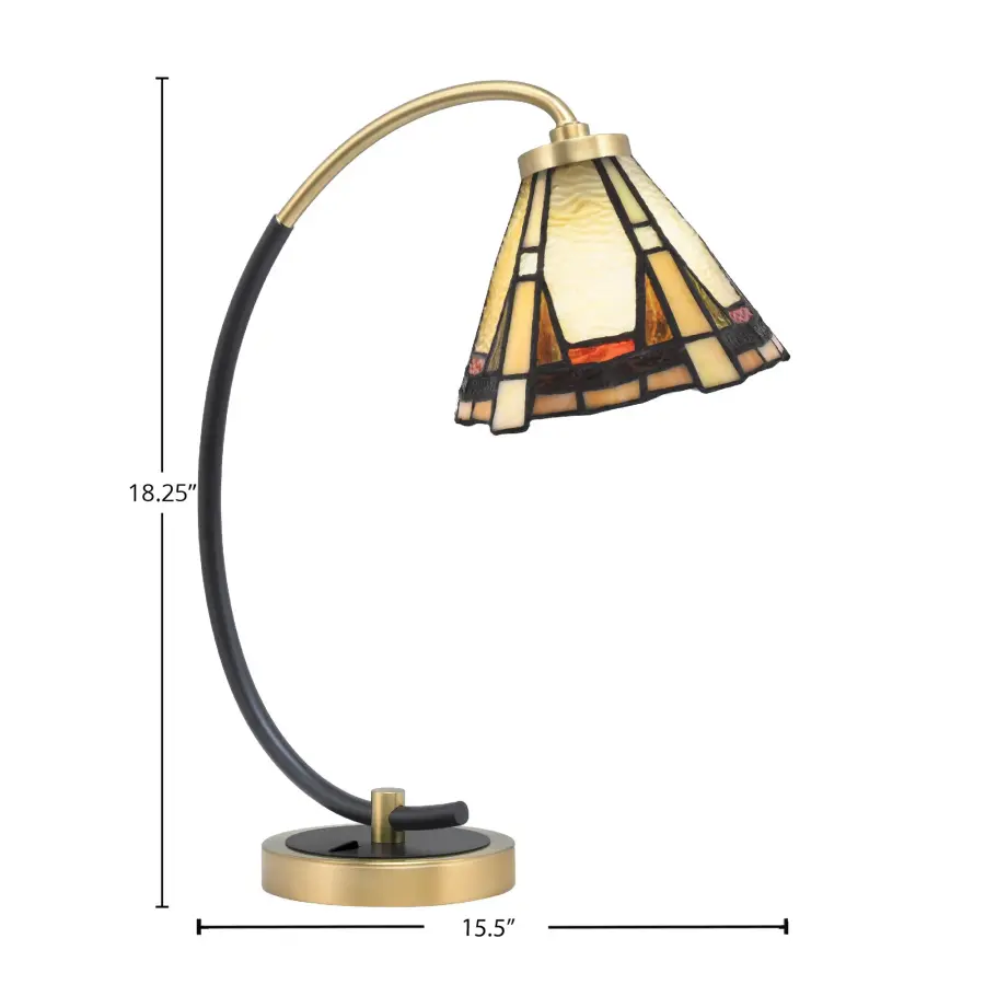 Elegant Art Glass Desk Lamp with Modern Industrial Styling - Image 2