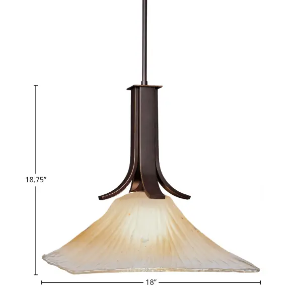 Apollo Stem Hung Pendant with Amber Crystal Glass - Image 2