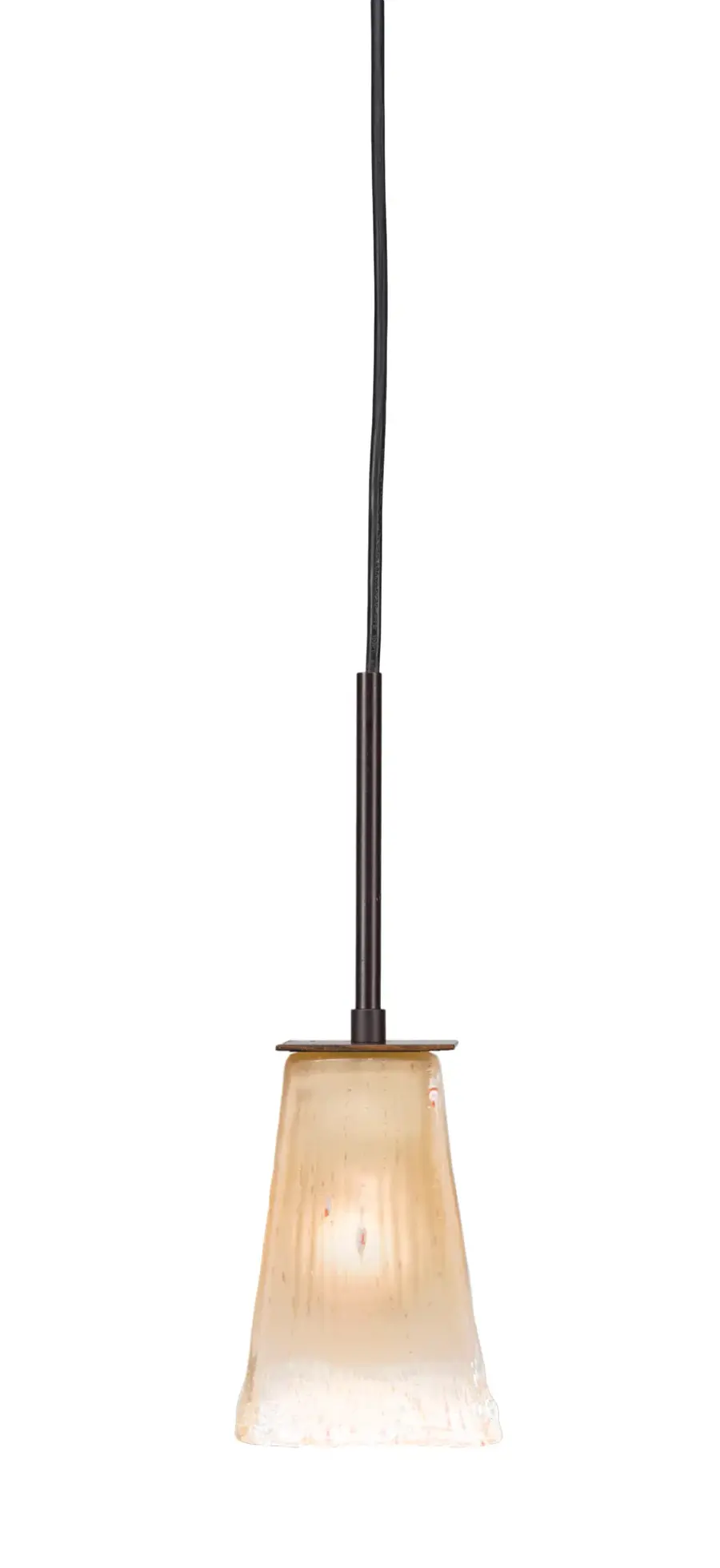 Apollo Cord Hung Mini Pendant with Amber Crystal Glass - Image 1
