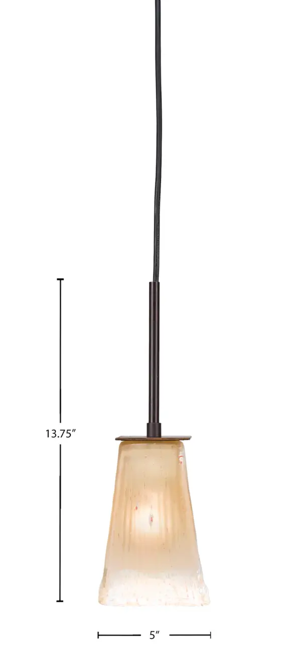 Apollo Cord Hung Mini Pendant with Amber Crystal Glass - Image 2