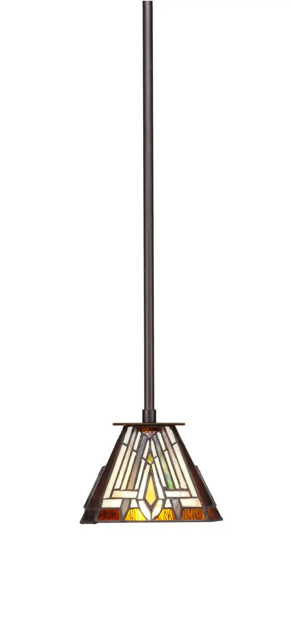 Apollo Stem Hung Mini Pendant with Tahoe Art Glass - Image 1