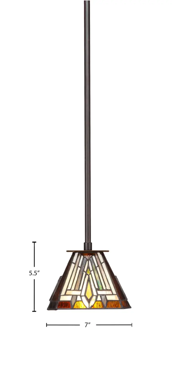Apollo Stem Hung Mini Pendant with Tahoe Art Glass - Image 2
