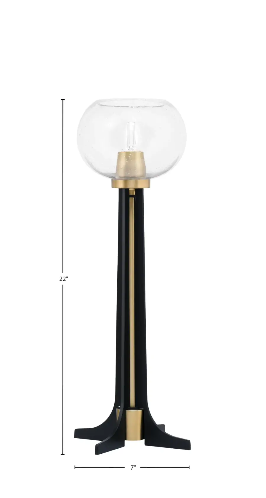 Elegant Bubble Glass Accent Lamp with Mixed Metal Finish - Image 2