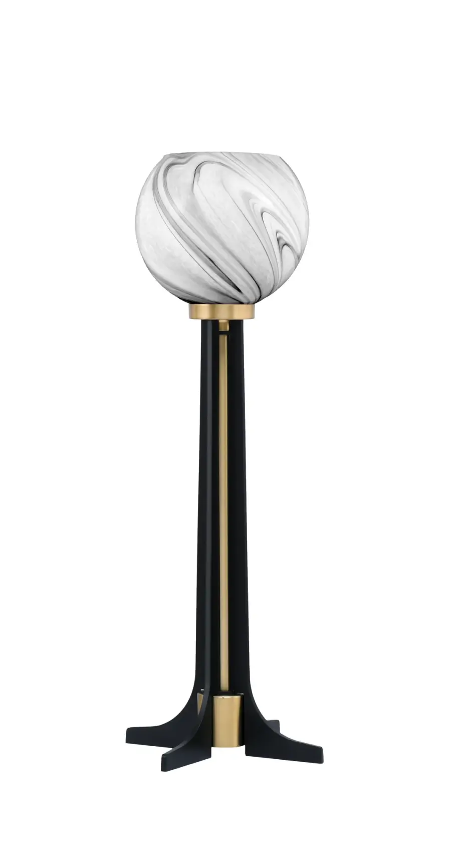 Elegant Two-Tone Accent Lamp with Striking Onyx Swirl Glass Shade - Image 1