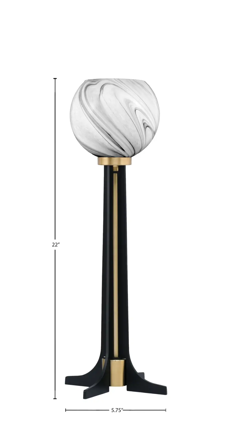 Elegant Two-Tone Accent Lamp with Striking Onyx Swirl Glass Shade - Image 2