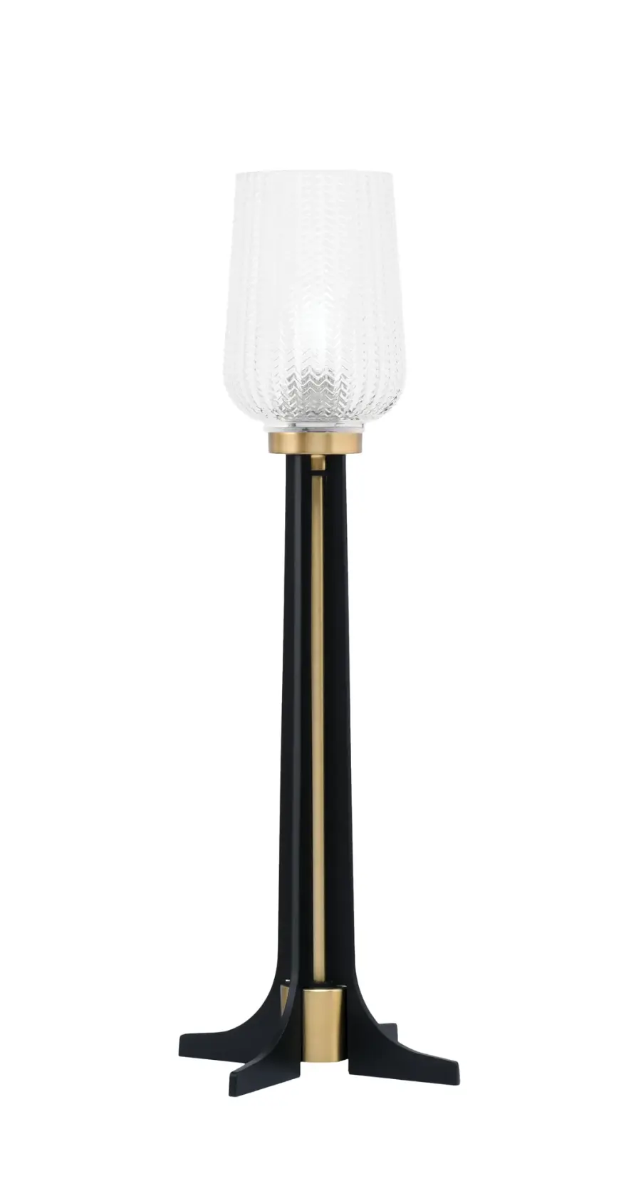 Modern Two-Tone Accent Lamp with Elegant Textured Glass Shade - Image 1