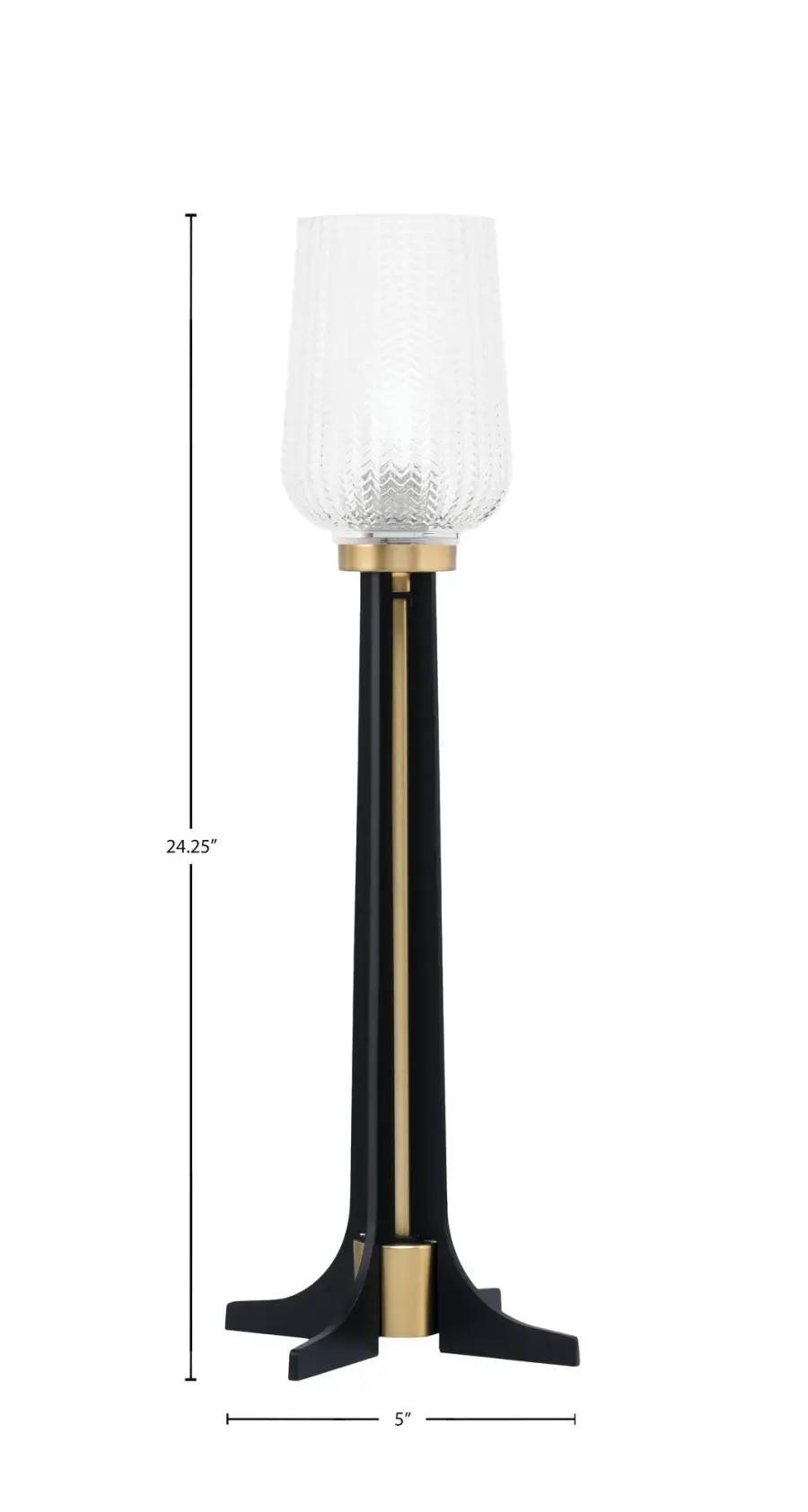 Modern Two-Tone Accent Lamp with Elegant Textured Glass Shade - Image 2