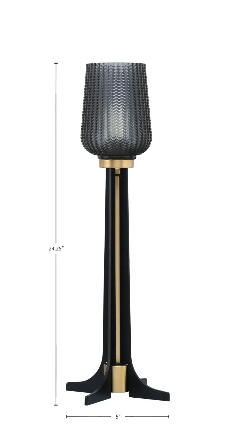 Toltec Accent Table Lamp with Smoke Textured Glass - Image 2