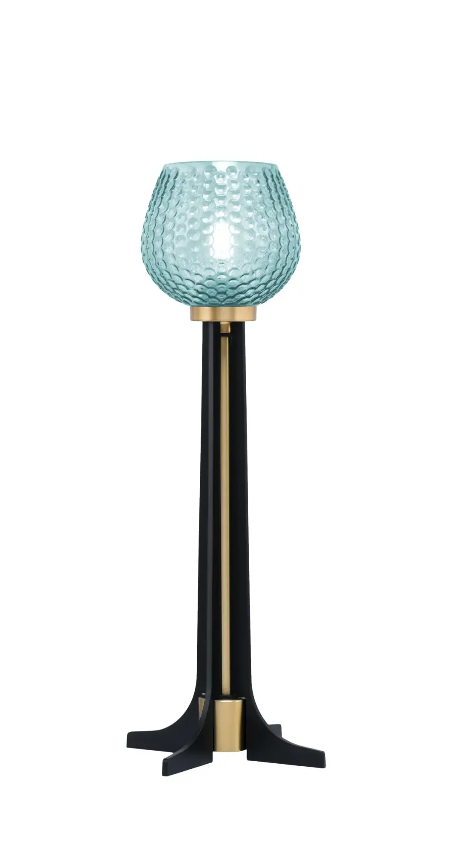 Toltec Accent Table Lamp with Turquoise Glass - Image 1