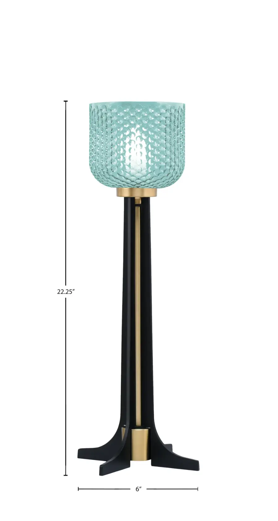 Toltec Accent Table Lamp with Turquoise Textured Glass - Image 2
