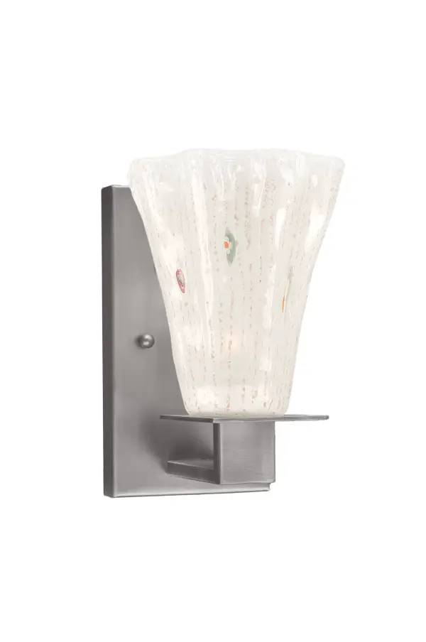 The Apollo Wall Sconce combines refined graphite finish with fluted frosted crystal glass for sophisticated illumination. Its compact 5.5" profile and up/down mounting flexibility make it ideal for hallways and bedrooms.