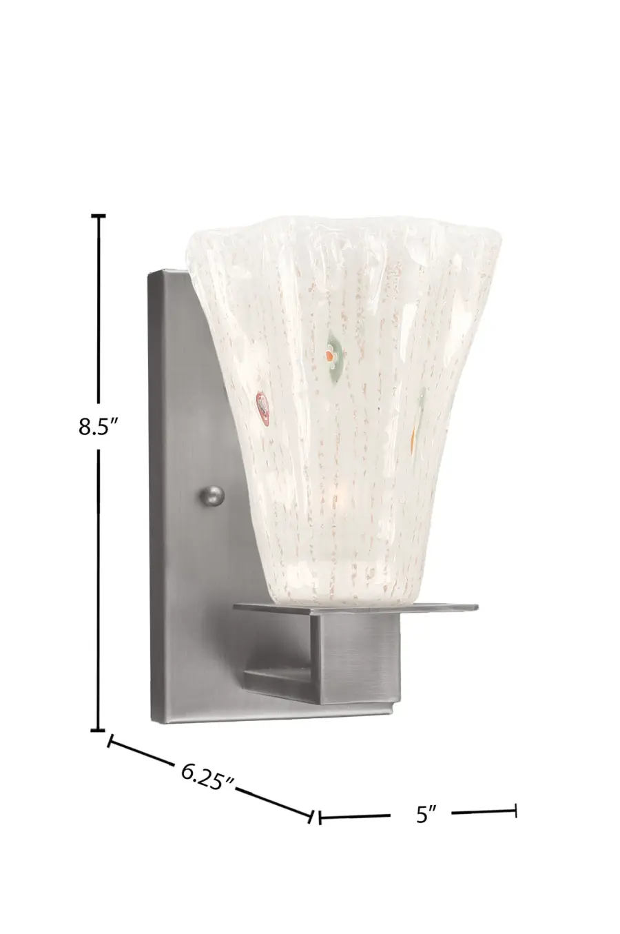 Apollo Wall Sconce with Fluted Frosted Crystal Glass - Image 2