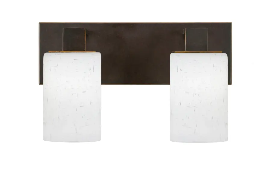 Apollo 2 Light Bath Bar in Dark Granite with White Muslin Glass - Image 1