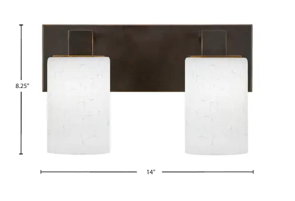 Apollo 2 Light Bath Bar in Dark Granite with White Muslin Glass - Image 2