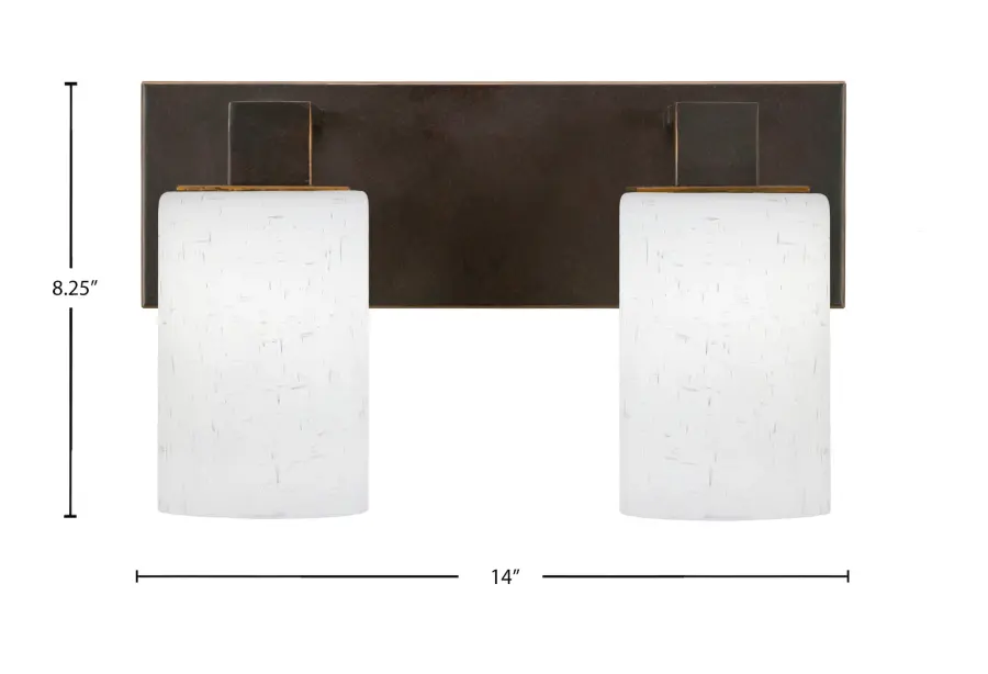 Apollo 2 Light Bath Bar in Dark Granite with White Muslin Glass - Image 2