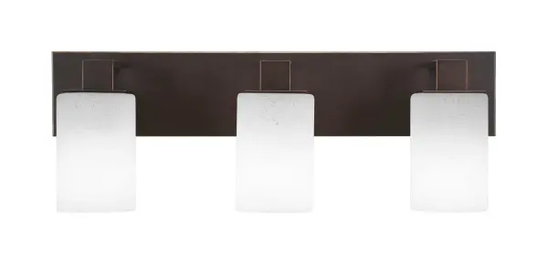Apollo 3-Light Bath Bar in Dark Granite with White Muslin Glass - Image 1