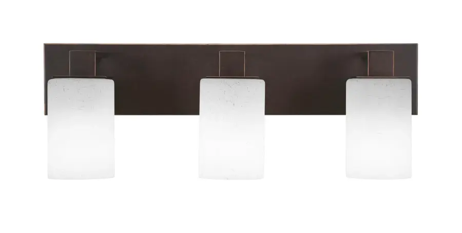 Apollo 3-Light Bath Bar in Dark Granite with White Muslin Glass - Image 1