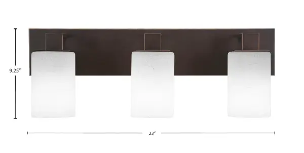 Apollo 3-Light Bath Bar in Dark Granite with White Muslin Glass - Image 2