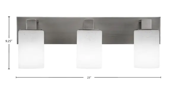 Apollo 3-Light Bath Bar in Graphite with White Muslin Glass - Image 2