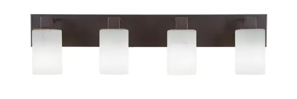Apollo 4-Light Bath Bar in Dark Granite with White Muslin Glass - Image 1