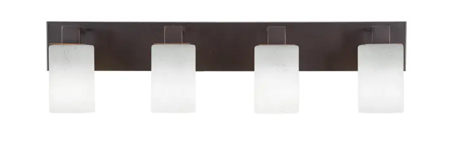 Apollo 4-Light Bath Bar in Dark Granite with White Muslin Glass - Image 1