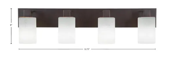 Apollo 4-Light Bath Bar in Dark Granite with White Muslin Glass - Image 2