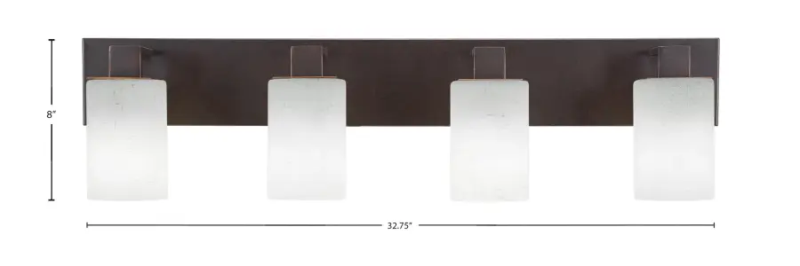 Apollo 4-Light Bath Bar in Dark Granite with White Muslin Glass - Image 2