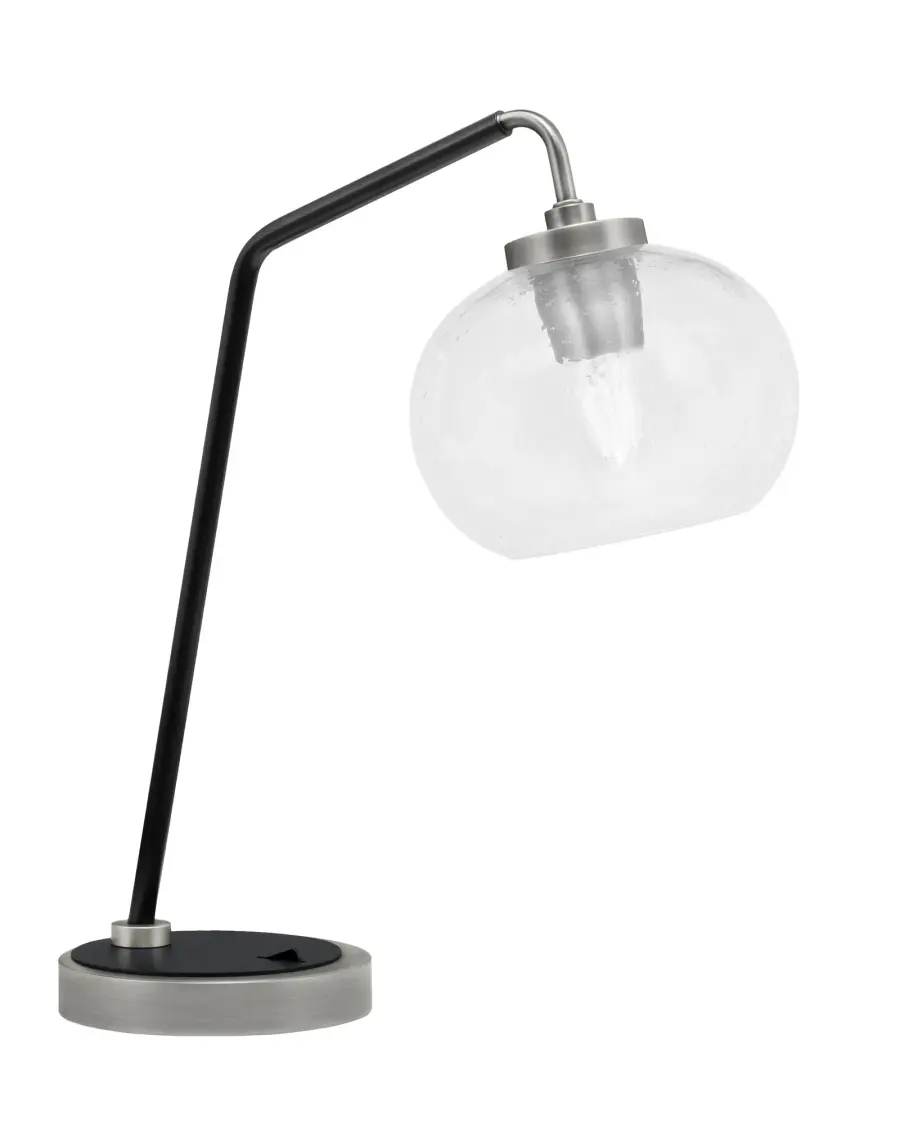 Sophisticated Desk Lamp with Distinctive Bubble Glass Shade - Image 1