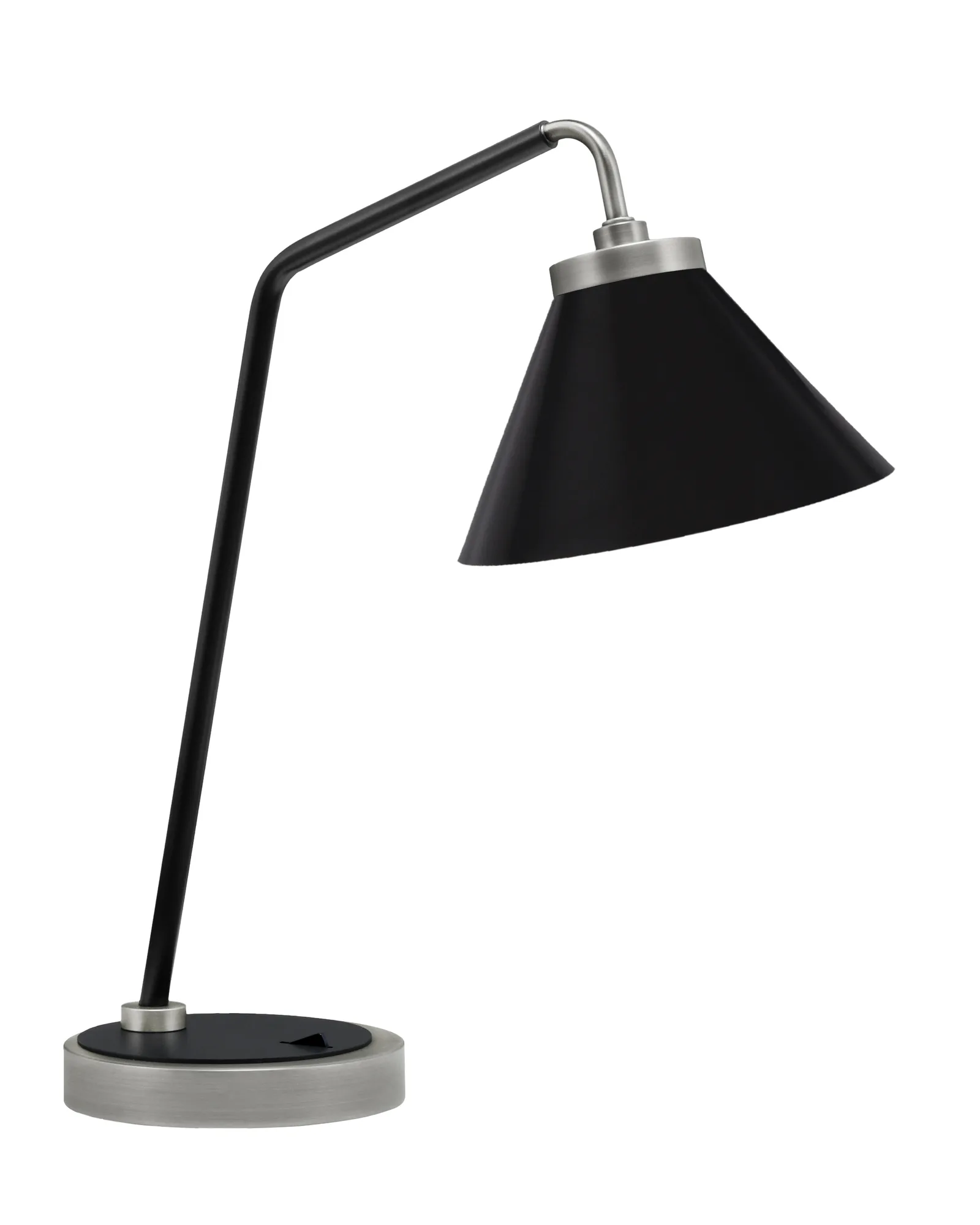 Graphite & Matte Black Desk Lamp with Cone Shade