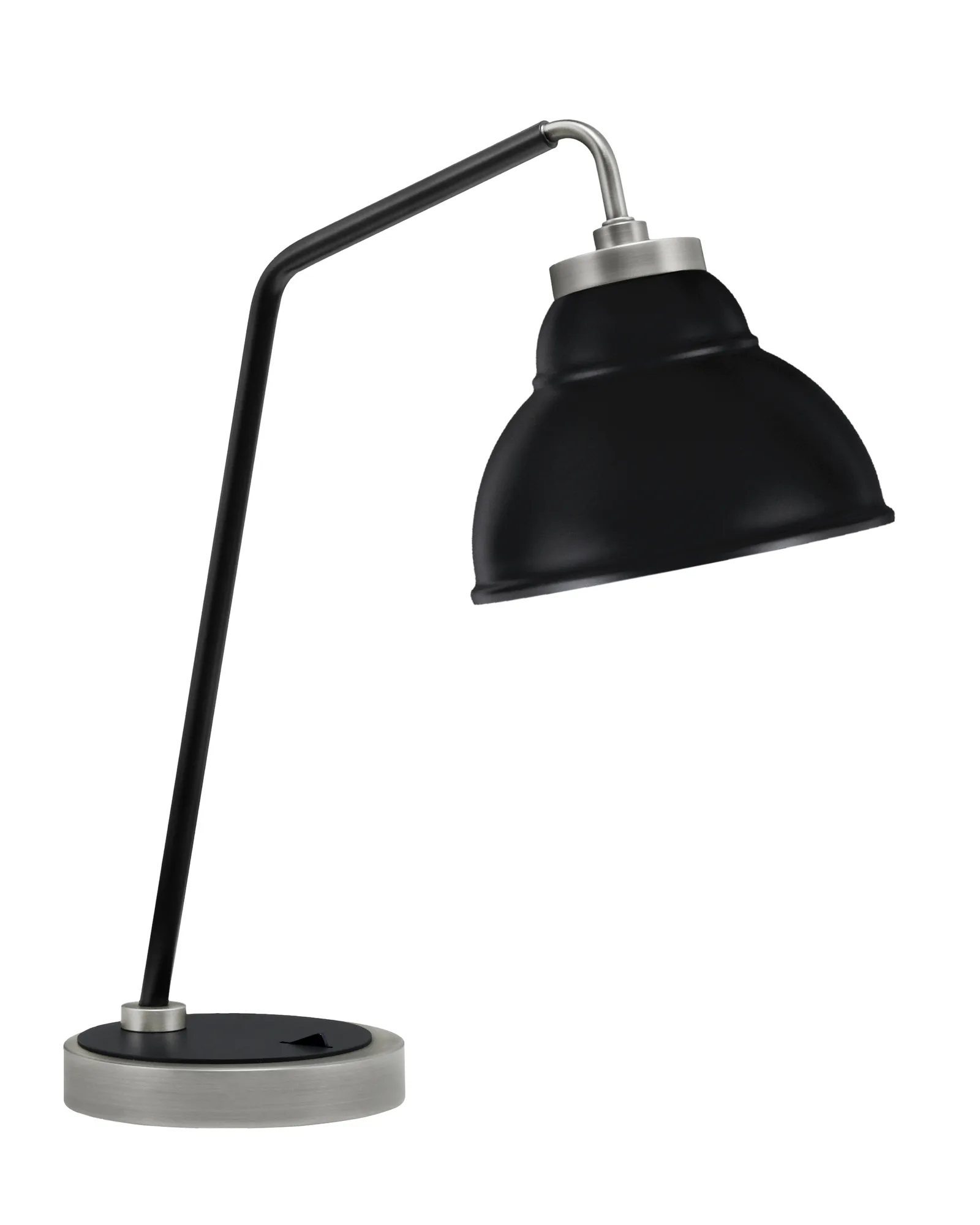 Graphite & Matte Black Desk Lamp with Double Bubble Shade