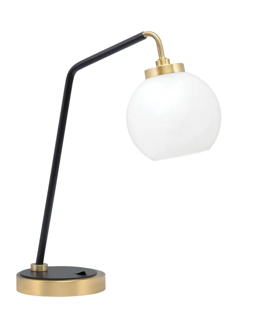Modern Desk Lamp with Elegant Marble Glass and Dual-Tone Finish - Image 1