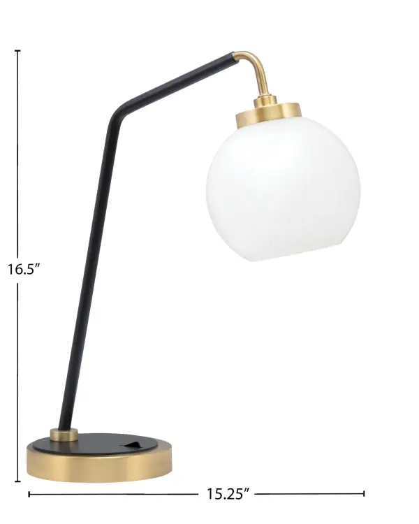 Modern Desk Lamp with Elegant Marble Glass and Dual-Tone Finish - Image 2