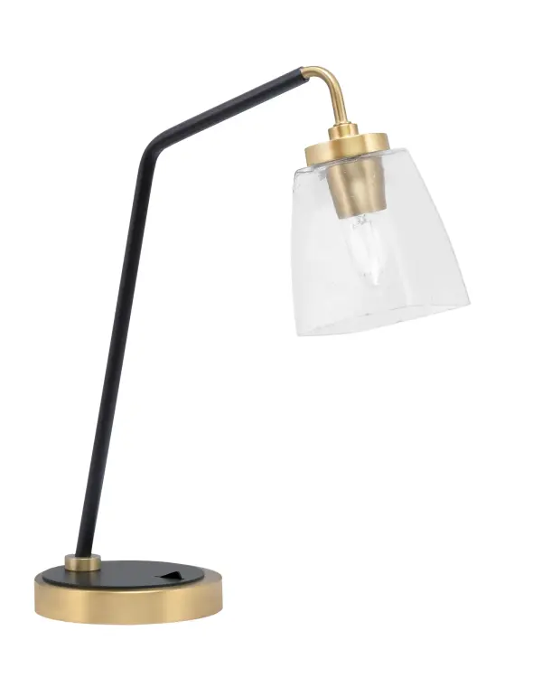 Modern Task Lamp with Distinctive Bubble Glass and Dual-Tone Finish - Image 1