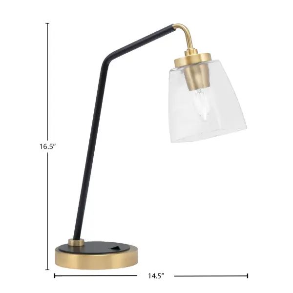 Modern Task Lamp with Distinctive Bubble Glass and Dual-Tone Finish - Image 2
