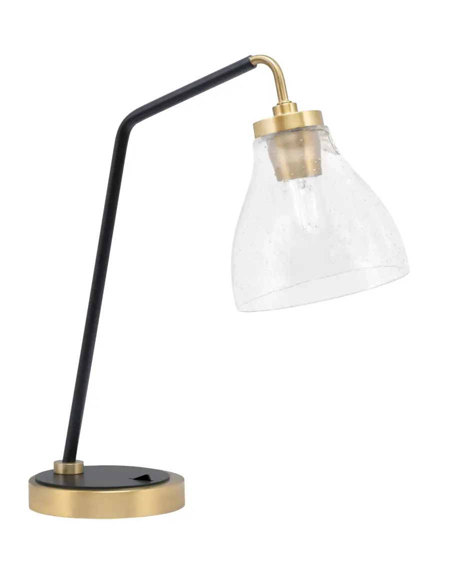 Modern Desk Lamp with Distinctive Bubble Glass and Dual-Tone Finish