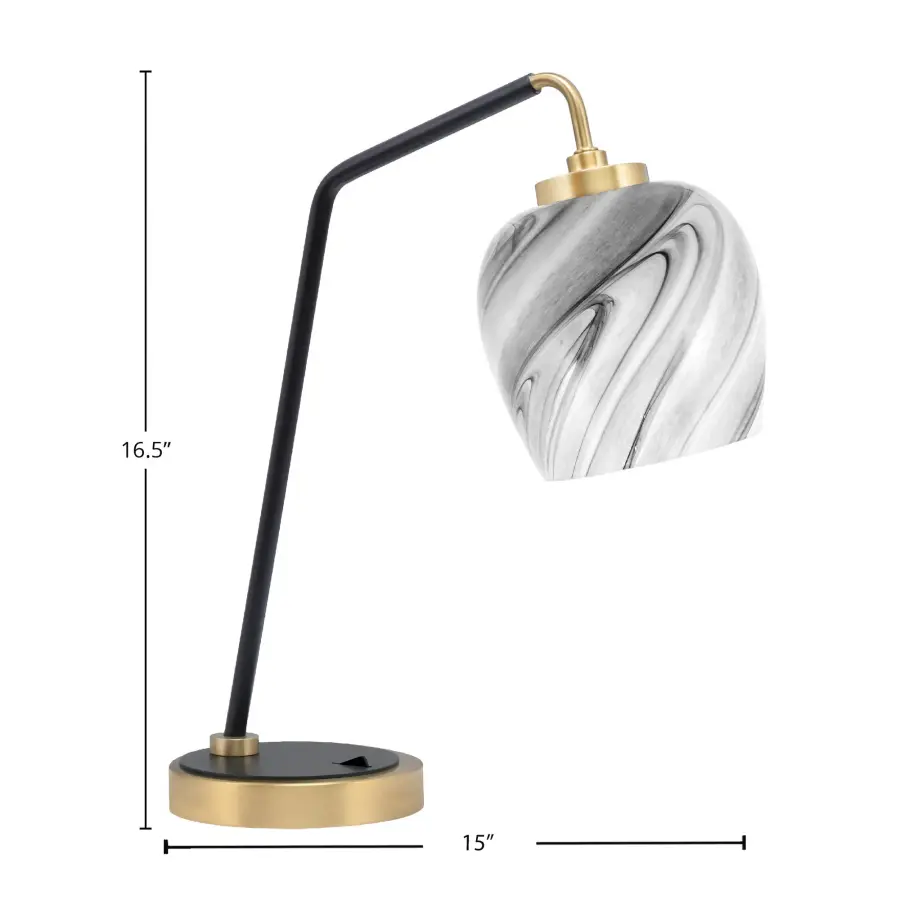 Elegant Task Lighting with Striking Onyx Glass Shade - Image 2