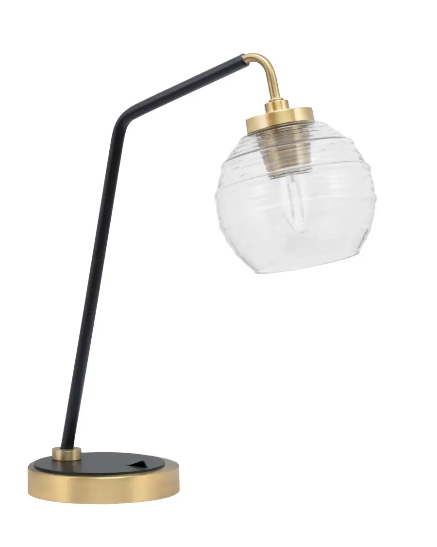 Sophisticated Industrial Desk Lamp with Mixed Metal Finish - Image 1